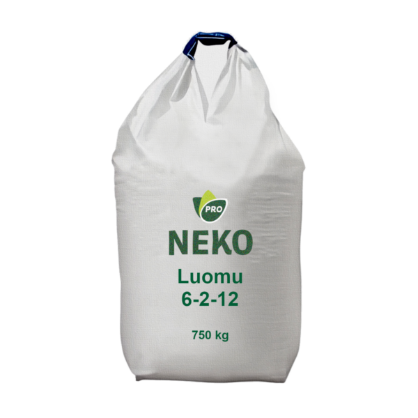 Neko Luomu 3 NPK 6-2-12 kaliumpitoinen luomulannoite ammattiviljelyyn 750 kg suursäkki